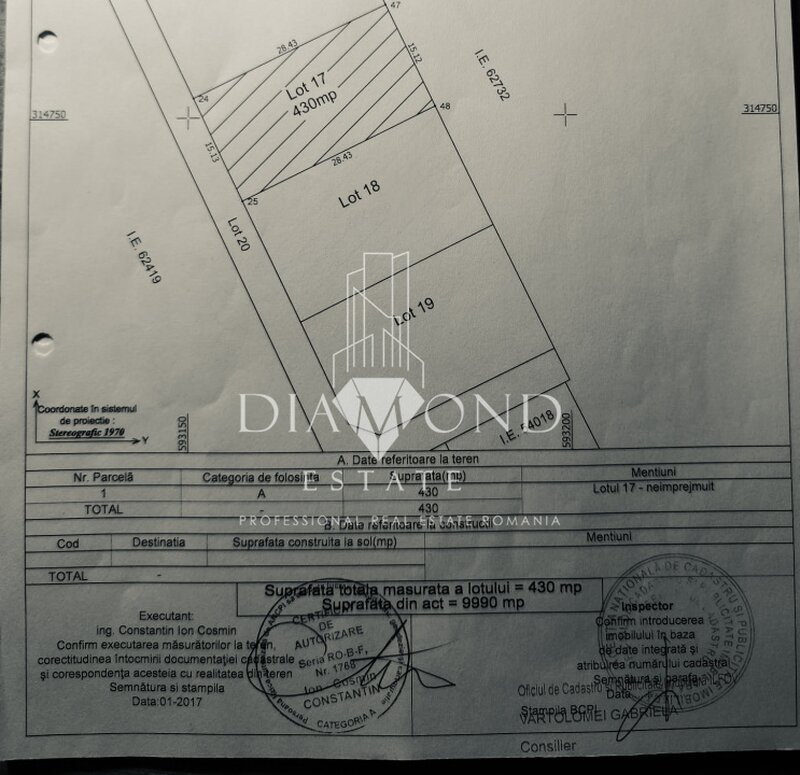 Berceni, strada Miorita, 0% comision, teren intravilan 430 mp,